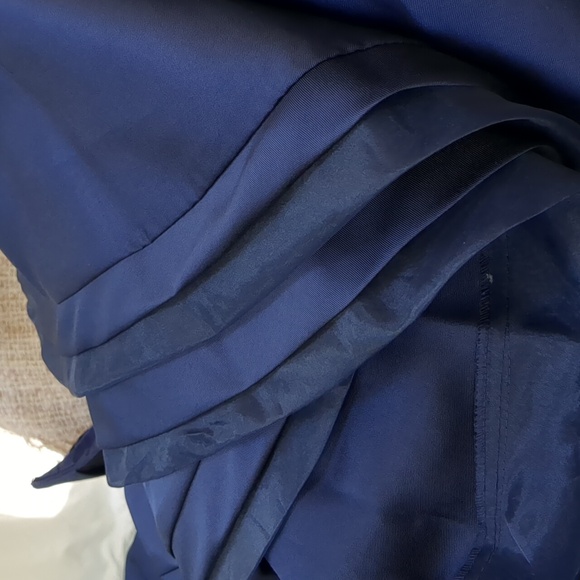 Xscape Navy Off-Shoulder Prom Dress - Picture 12 of 14